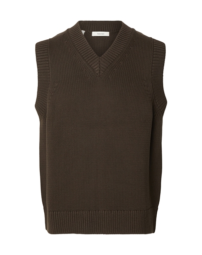 Selected - SLMBraun Heavy Strik Vest - Turkich Coffee